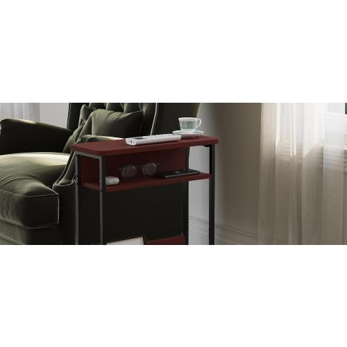 Vintage Narrow Side Table with Storage Shelf, 3 Tier Slim End Table Modern Sofa Table for Narrow and Small Spaces, 24.6 Inch Height Bedside Table Small Nightstand with Magazine Rack