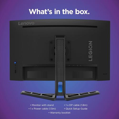 Lenovo Legion R27fc-30 Gaming Monitor, 27 FHD Curved, 280Hz, 0.5ms MPRT, AMD FreeSync, VESA Adaptive Sync, Lift/Tilt/Pivot/Swivel Stand, HDMI 2.1 and DisplayPort 1.4, 350 nits, Raven Black