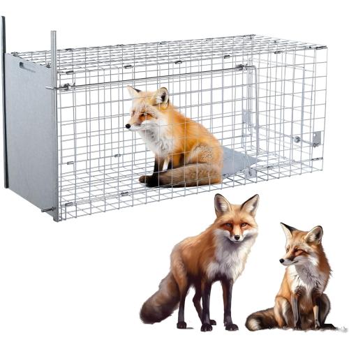 42 Large Humane Live Animal Trap,Collapsible Large Animal Catcher Cage,Cage Traps for Large Dogs up to 38 pounds,Foxes,Coyotes,Bobcat,Similar Sized Animals