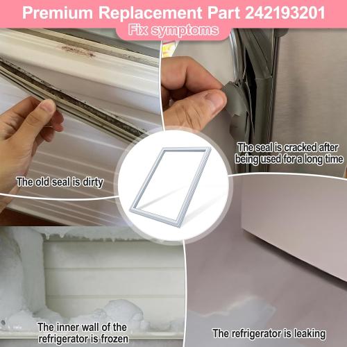 LXun Upgrad 242193201 Freezer Door Gasket Seal Replacement for Frigidaire Top-mount Refrigerator Door Gasket Kenmore Crosley Freezer Door Seal Part PS7321340 AP5669862 EAP7321340 2689594