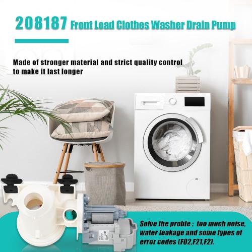 Upgraded 280187 8181684 Front Load Clothes Washer Drain Pump Filter Assembly, 120V 60Hz 0.70W 0.95A, 1200164 Drain Pump Compatible with Whirlpool Duet Maytag Epic Kenmore HE Front Load Washers