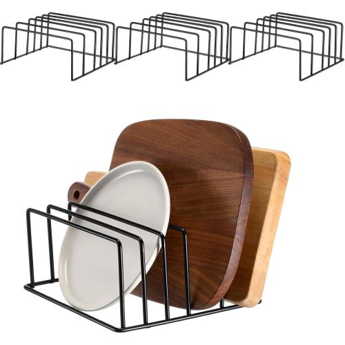 Baderke 3 Pack Cutting Board Organizer Cutting Board Holder Rack Baking Cookie Pan Sheets Cooling Small Racks Storage Stand for Kitchen Cabinet Bakeware Organizer (1.06 and 0.51 Inch Wide Slots)