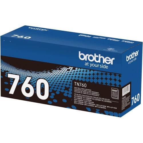 Brother Genuine TN760 High Yield Black Toner Cartridge, (For use with MFC-L2710DW MFC-L2750DW HL-L2350DW HL-L2370DW HL-L2395DW HL-L2390DW DCP-L2550DW Printers)