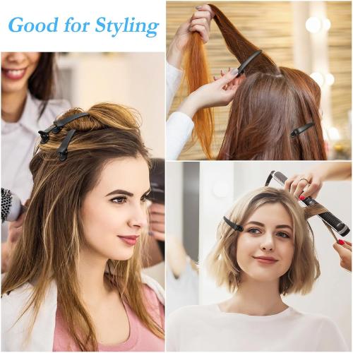 Hair Clips for Styling, Sublaga 12 PCS Non-Slip Colorful Plastic Duckbill Alligator Hair Barrettes Pins for Women, Baby Kids and Girls, 3.5 (12pcs Matte Black)