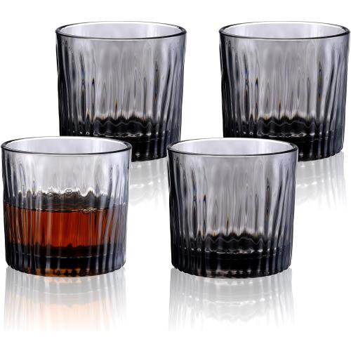 COLOR CLEAR BELLAFORTE Plastic Whiskey Glasses Set of 4, 10oz