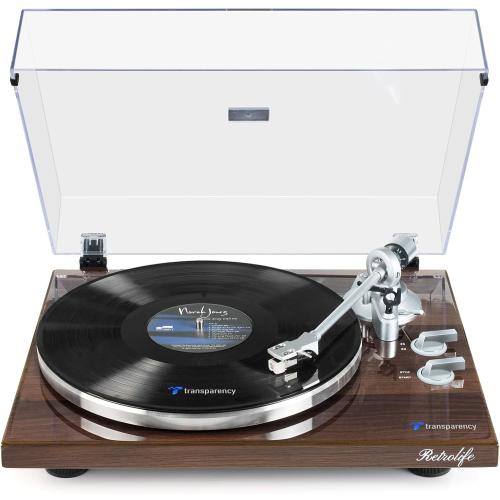 Turntables Belt-Drive Record Player with Wireless Output Connectivity, Vinyl Player Support 33&45 RPM Speed Phono Line USB Digital to PC Recording with Advanced Magnetic Cartridge&Counterweight  ( damaged see the pictures)