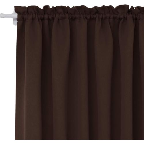 Deconovo Blackout Door Curtain for Glass Doors & Sidelights, Thermal Insulated Privacy Panel with Dual Rod Pockets & Adjustable Tieback, Machine‑Washable Curtain (54W x 72L, Dark Brown, 1 Panel)