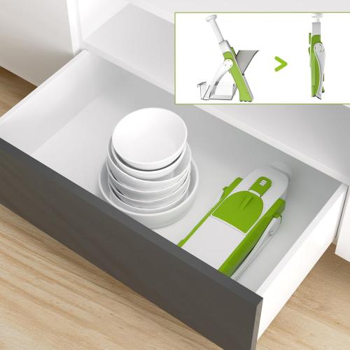 ONCE FOR ALL Safe Mandoline Slicer For Kitchen, Professional Vegetable Slicer For Food Potato Slices, Thickness Adjustable 0.1-8 mm Kitchen Artifact Fast Meal Prep (Green)