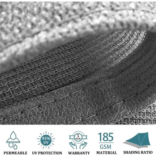 Shade&Beyond Triangle Sun Shade Sail 16'X16'X16' Permeable Canopy Light Grey for Patio Garden Yard Deck Pergola (We Make Custom Size)