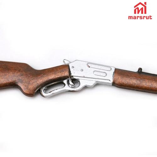 4pcs Miniature Rifle, 1/12 Scale Gun Dollhouse Models, Tiny Fake Sniper Accessory, Mini Hunting Shotgun Figurine Miniatures Parts Items for Small Retro Garden, Western Farm Decoration, Crafts, Long