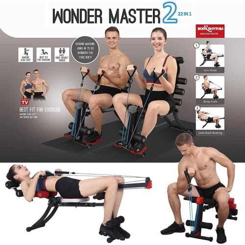 22 in 1 Wonder Master Core & Abdominal Workout Equipment, Foldable & Adjustable Rowing Machine, Core Strength Training& Abdominal Exercise Trainers with 22 Ways to Exercise for Home Gym