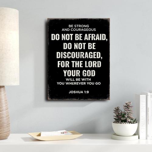 Be Strong and Courageous Joshua 1:9 Bible Verse Canvas Wall Art - Christian Scripture Inspirational Wall Decor for Prayer Room, Faith-Based Home Decor, Religious Gift for Women,christians,pastor,Motivational Spiritual wall decor for Living Room,bedroom de