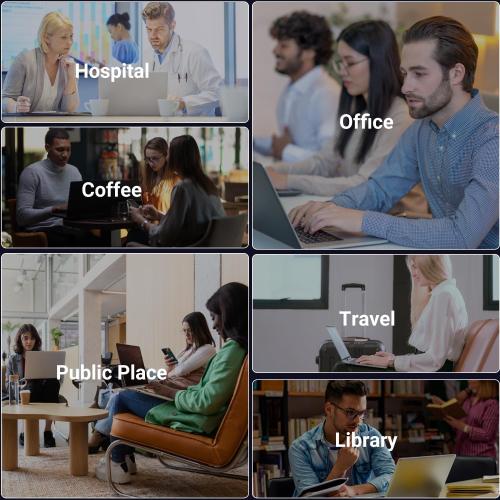 ZOEGAA 4-way 360° Privacy Screen For 14 Inch 16:9 Laptop That Screen Size is 12.2 in Wide and 6.8 in High. Removable Privacy Screen For Laptop Monitor, Anti Glare And Blue Light, Compatible With HP Dell Lenovo Asus Samsung Acer Thinkpad