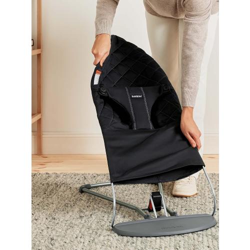 BabyBjörn Bouncer Bliss, Black, Woven, Classic Quilt | 2-in-1 Adjustable Baby Bouncer Seat and Toddler Chair, Newborn to Toddler (8-29 lbs), 4 Positions, Lightweight & Portable