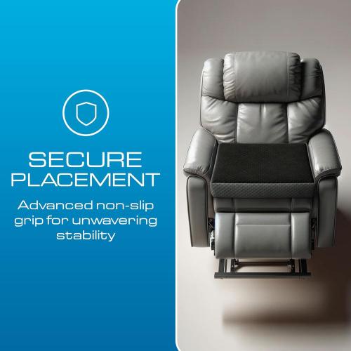 Kolbs Extra Large Recliner Cushion | Chic 2 Tone Velvet Cover | Memory Foam Seat Pillow 5 inch Thick 20 x 20 | Recline Chair Cushions for Elderly - Extra Large Chair Pad