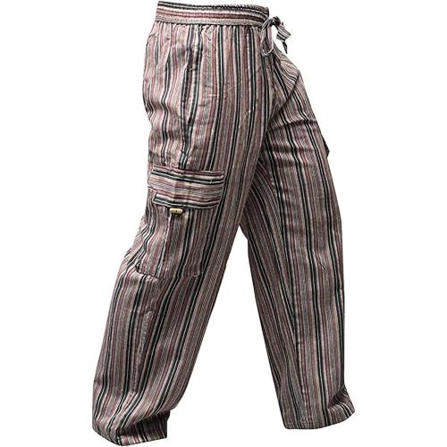 Shopoholic Fashion Mens Light Weight Stripe Hippy Combat Trouser 3Xl