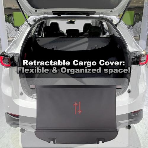 for Mazda CX5 Trunk Cover Cargo Cover Accessories, Leather Retractable Cargo Cover for 2025 Mazda CX-5 Accessories 2024 2023 2017-2022 Anti-Peeping Anti-Theft Privacy Screen Shade