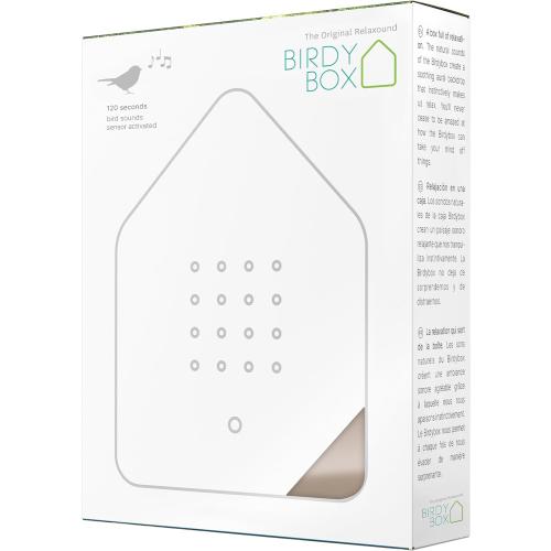 RELAXOUND Original Birdybox Taupe - Modern Nature Sound Box - Relaxing Cheerful Bird Concert - Motion Sensor with Sound - Relaxing Tool