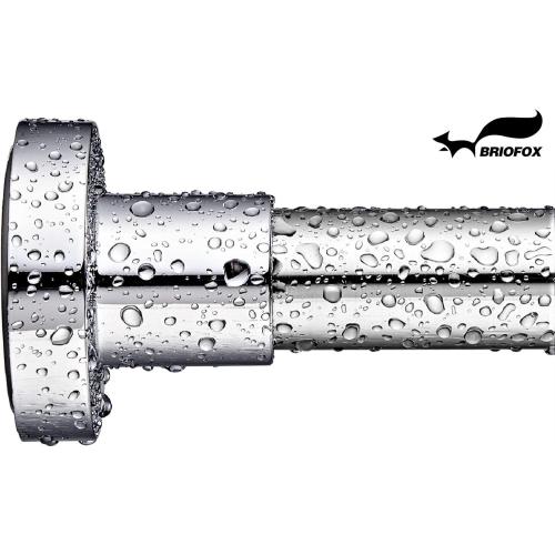 BRIOFOX Shower Curtain Rod 43-73 Inches, Never Rust and Non-Slip Spring Tension Rod for Bathroom, Polished 304 Stainless Steel