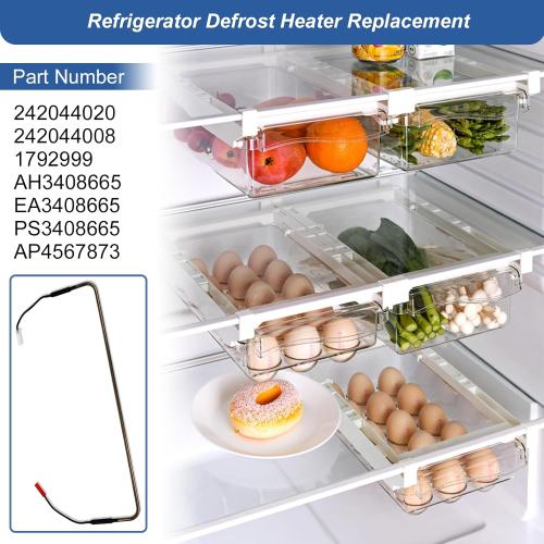 242044020, 242044008 Refrigerator Defrost Heater - Compatible with Frigidaire, Electrolux Fits for AP6009169, PS11733097 Thermostat kit