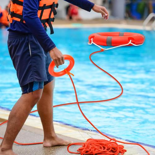 Size 14/22 Color orange Pool Life Ring Buoy Safety Ring Boat Throw Ring Life Preserver Ring with Water Floating Lifesaving Rope and Reflective Tape Orange 14/22