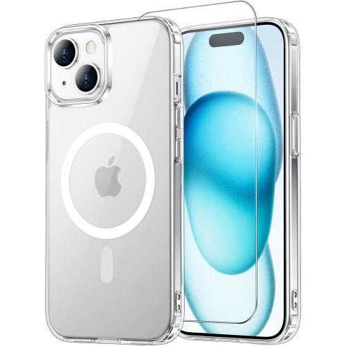 Temdan for iPhone 14 Plus Case：iPhone 15 Plus Case[Compatible with MagSafe] [Military-Grade Drop Protection] [Anti-Scratch] Slim Silky-Soft Touch Translucent Matte Case 6.7 inch, Clear