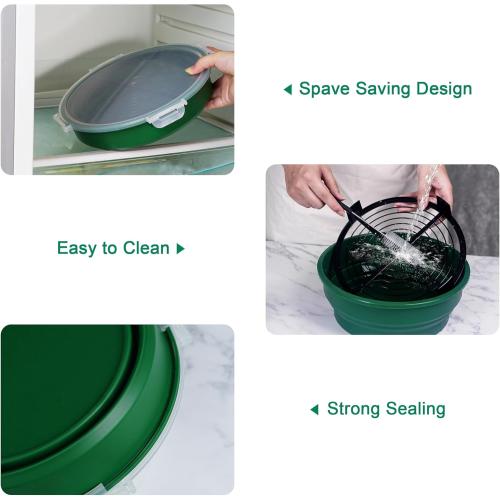 FJNATINH Collapsible Batter Bowl - Mess Free Better Breader Shaker Bowl with Lid Breading Shaker Container - Great for Fried Fish, Fried Chicken, Onion Rings, Wings & More,No Leak,Easy to Store