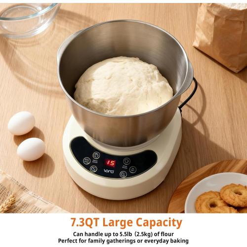 VONCI Electric Dough Maker with Ferment Function,7.3QT (7L) Stainless Steel Dough Mixer Dough Mixer Machine with Fermentation & Timer for Bread, Pizza, Dumplings, Noodles.