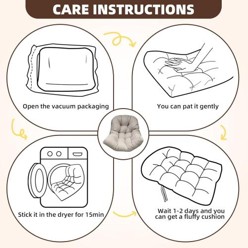 Egg Swing Chair Cushions Outdoor Waterproof Burgundy Hanging Chair Cushion with Ties Thicken Egg Chair Cushion Replacement for Indoor and Outdoor Patio,47x35