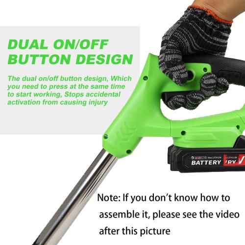 Electric Weed Wacker Cordless Eater 3 Battery,Foldable and Lightweight Grass Trimmer/Brush Cutter,5 Types Blade&Wheels 21V 2.0Ah Battery (3 Pieces) Powered for Garden and Yard (Foldable)