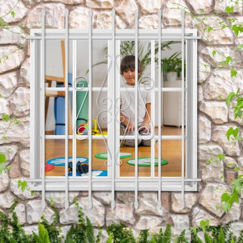 Spear Point Heavy Duty Window Bar,Window Security Bars Guards for Prevent Burglary,Safety for Home and Pet(36×42,White,Choose The Installation Accessories You Need Separately)