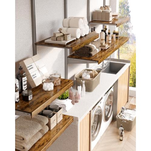 Set of 5 Size  38 W × 16 D Wire Rack Covers for Shelves – Engineered Wood Shelf Covers for Wire Shelving, Rustic Farmhouse Style for Pantry, Closet & Utility (5 Pack, 38 W × 16 D)