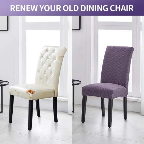 Joccun Chair Covers for Dining Room Set of 4,Dining Chair Slipcovers Stretch Dining Room Chair Covers Seat Protector,Washable Parsons Chair Cover for Home,Hotel(Grapeade,4 Pack)