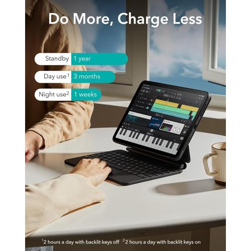 ESR iPad Air 11 Inch Case with Keyboard (M3/M2, 2025/2024) & iPad Pro 11/Air 5th/4th Gen Keyboard, Easy-Set Magnetic Stand, Portrait/Raised Modes, with Removable Protective Case, Black