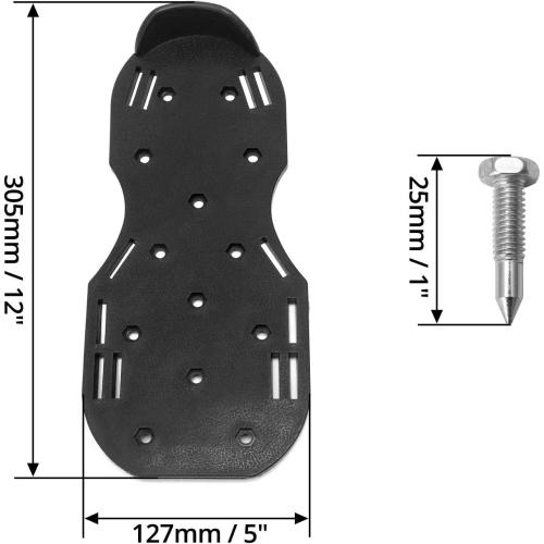 QWORK Gunite Spiked Shoes With 3/4” Short Spikes Perfect For Epoxy Floor, Overlays, Cover Installation, Green Color (Pair)