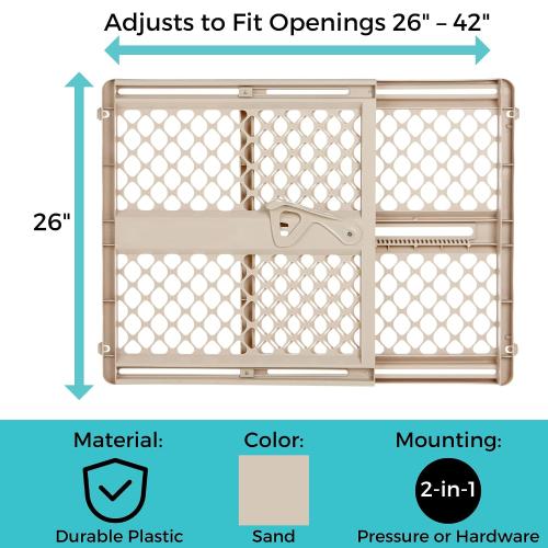 Supergate Ergo Baby Gate: Plastic Baby Gate for Stairs & Doorways - Adjustable Indoor Safety Gate - Made in USA