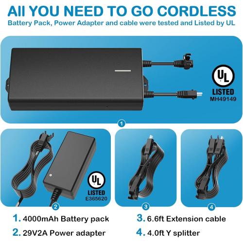Universal Battery Pack for Reclining Furniture, ZBPOWER 4000mAh Wireless Couch Battery Pack Rechargeable for Power Recliner, Power Sofa, Sectional, and Lift Chair ( no test)