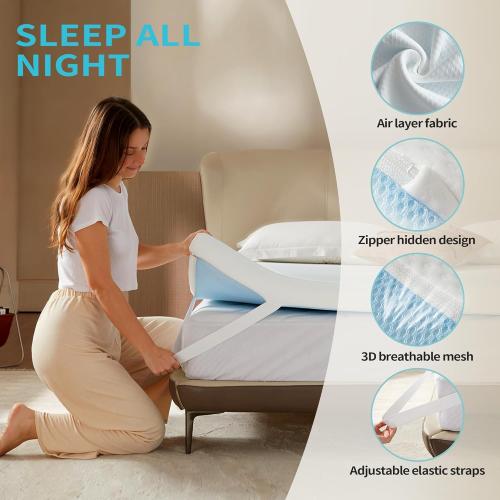 4 Inch Memory Foam Matress Topper Full, Mattress Pad for Back Pain Relief, Bed Topper with Removable Cover, Dual Layer Gel Mattress Topper,