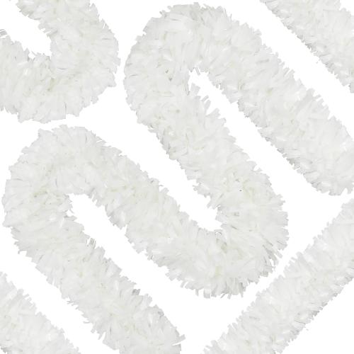 66 Ft Christmas Tinsel Garland Thick Tinsel Garland Xmas Tree Decorations Metallic Tinsel Twist Garland for Christmas, Birthday, Party Decor Indoor Outdoor Party Supplies (White)