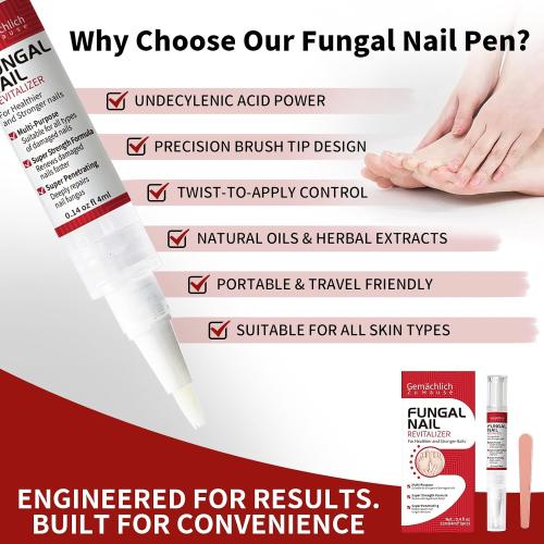 Toenail Fungus Pen Treatment Extra Strength, Nail Fungal Repair Pen for Damaged Nails Yellow, Discolored, Thick and Ingrown Nails, Nail Fungi Pen with Tea Tree Oil for Toenails and Fingernail, 3 Pens