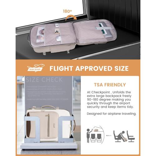 LOVEVOOK 40L Travel Backpack for Women & Men, Airline Approved Carry On Luggage with 3 Packing Cubes, TSA Overnight Bags, Waterproof Personal Item Bag, Weekender Essentials Backpacks fits 17 Laptop