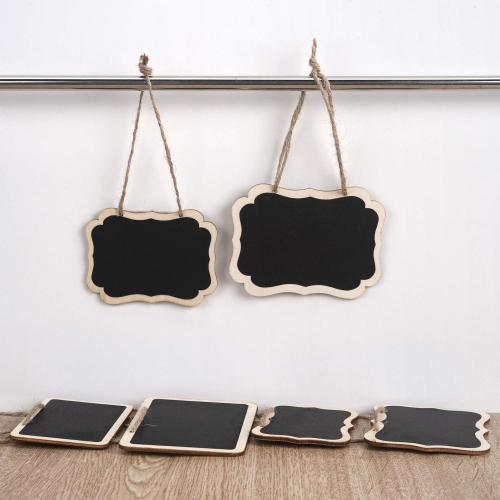 ONUPGO 16 Pack Chalkboard Tags with String, 4x3 Hanging Chalkboard Signs with Liquid Chalk Marker, Wooden Mini Blackboard Tags Massage Board Tags, Hanging Chalkboard Price Tags