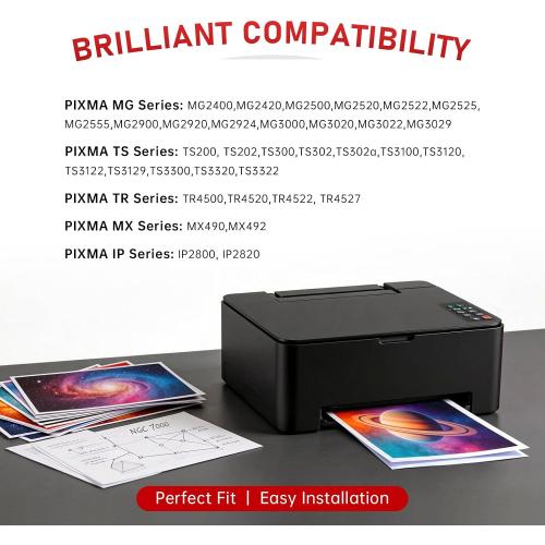 High-Yield PG-245XL CL-246XL Ink Cartridge Combo Pack Compatible for Canon 245 246 XL Work with Canon PIXMA TR4520, TS3320, MG2522, MG2525, MX490, TS302 Printer (1 Black, 1 Color)