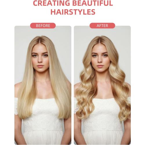 Thermal Brush, Avvnee 1.26 Inch Curling Iron for Long Dry Hair, 110-220V Heated Round Brush with 10 Temp Settings, 30s Fast Heat for Curling & Volumizing & Straightener, Anti-Scald Nylon Bristles