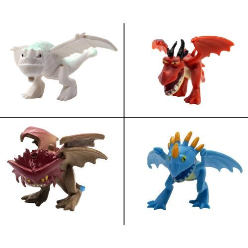 Toysvill How to Train Your Dragon Mini Figures Set, 12 Piece Multicolor Plastic Dragons, Cake Toppers Collection for Birthday Party Decorations, 1.78 Inch
