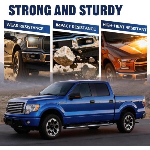 PIT66 Front Bumper Guards Inserts Caps Pads Compatible with Ford F150 2009-2014/Not Fit Harley Edition Driver and Passenger Side Bumper Covers 9L3Z17E810B 9L3Z17E811B