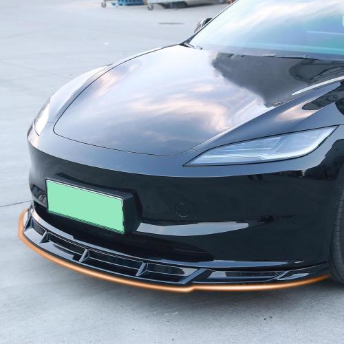 Front Bumper Lip Front Splitter Spoiler Front Wing Fit for 2024-2025 Tesla Model 3 Highland Facelift Accessories (Glossy Black)