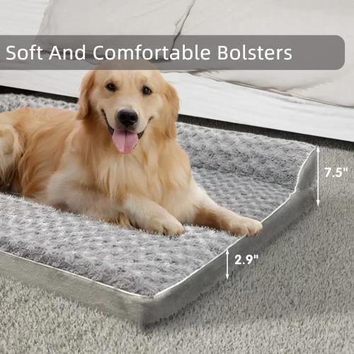 Orthopedic Dog Beds for Large Dogs-Memory Foam Pet Bed with Removable Washable Cover,Nonskid Bottom,42x30Inch,Light Grey