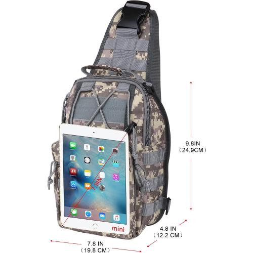 Qcute Tactical Backpack, Waterproof Military Cross-body Molle Sling Shoulder Backpack Chest Bag for Outdoor Every Day Carry