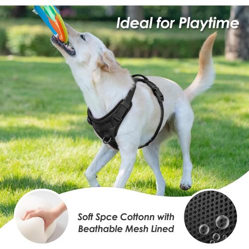 No Pull Dog Harness, Puppy Vest with Front Clip for Small Medium Large Sized Dog(Black,S)